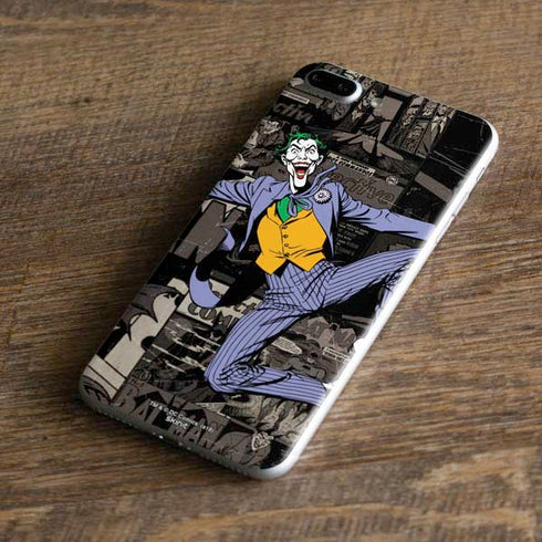 DC Comics The Joker Vintage Action pose pattern iPhone 8 Plus Skin
